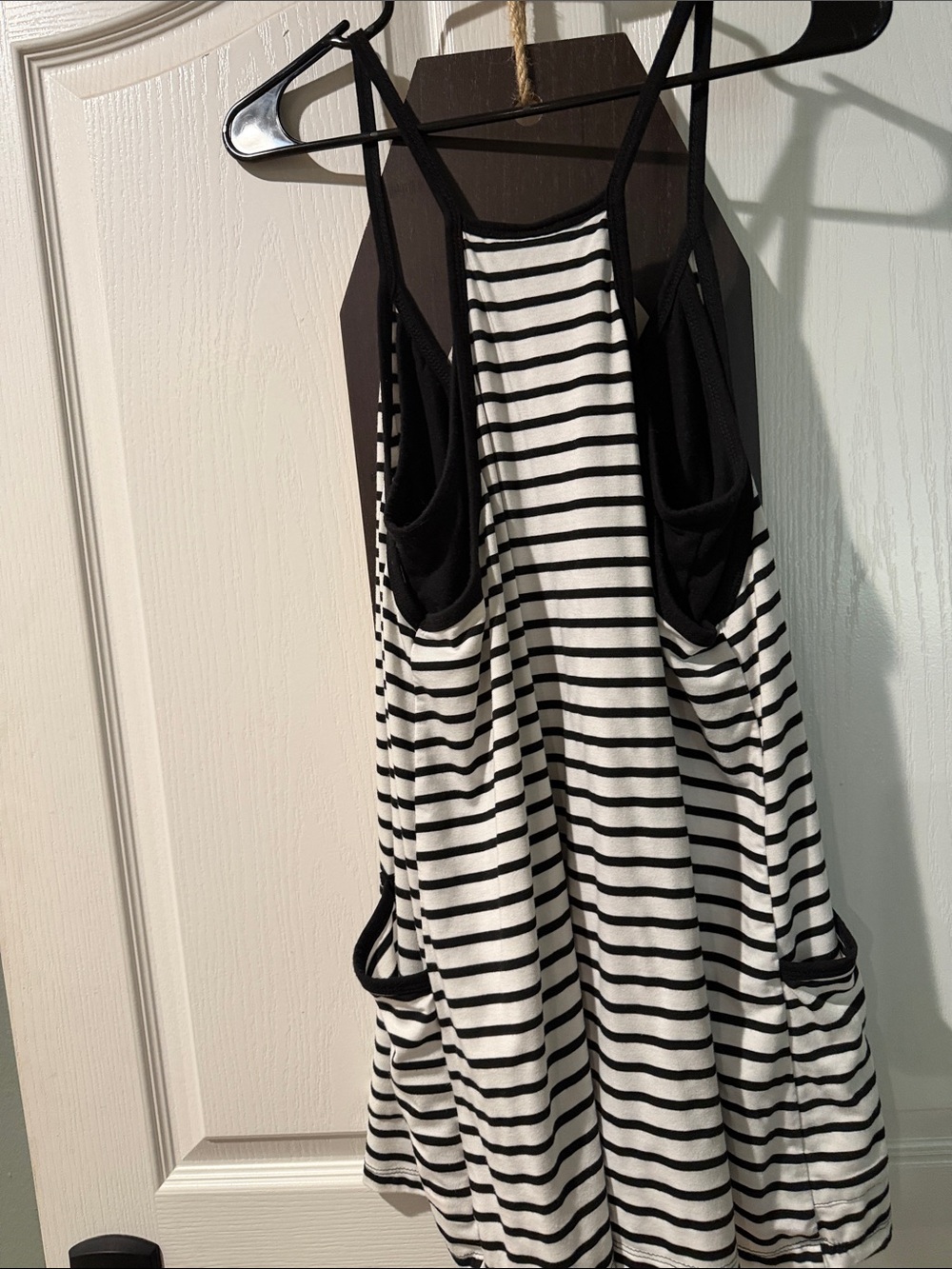 As revival Striped Black & White Tank Dress with shorts built in - Picture 4 of 5